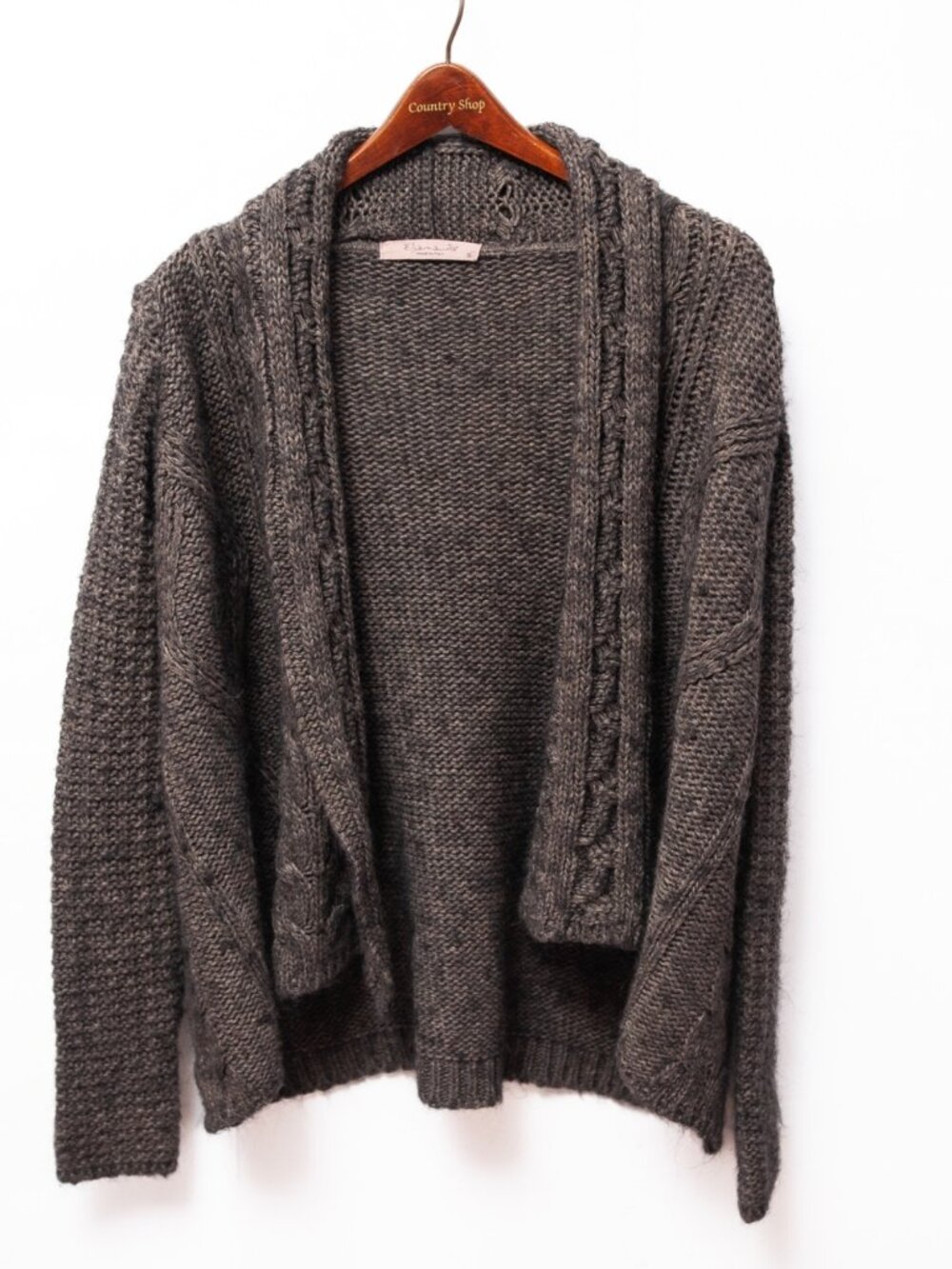 Elsamanda Italian Wool Alpaca Cable Knit Soft Cozy Cardigan Librarian Fall Cozy